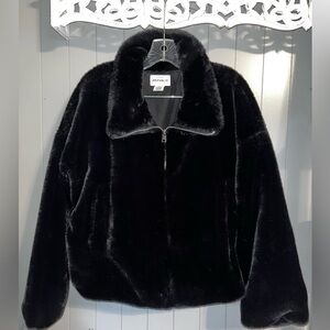 For the Republic Black Faux Fur Jacket - SUPER soft